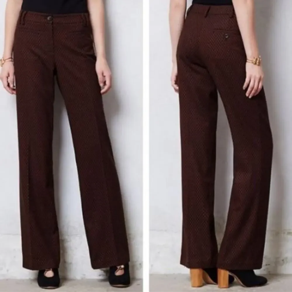 5/$30 Anthro Leifsdottir Black Orange Pants Slacks 0